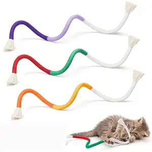 Potaroma Cat Toys Chew Ropes 3pcs, Safe Teeth Cleaning Toy for Indoor Kittens, Interactive Kitty Toys, Fun & Durable Playthings