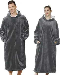 Blanket Sweatshirt, Sherpa Hooded Blanket Hoodie,Fleecehug Hoodie Wearable Blanket for Women Men