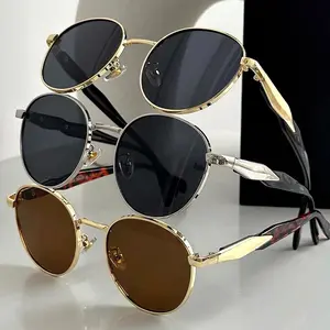 Women’s Oval Metal Sunglasses – Trendy Retro Street Style Shades, Lightweight Slim Frame with UV Protection for Daily Wear, Travel, Shopping & Summer Outfits