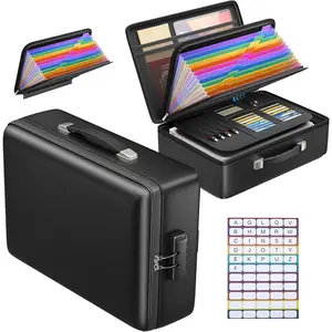 Grothery 5200?F Fireproof Document Box with Lock, Hard Case Fire Proof Safe for  Document Safe Detachable Accordion File Organizer Fireproof Important Document Organizer Laptop, Passport (Black)