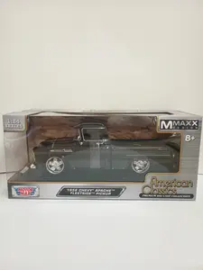 1958 CHEVY APACHE FLETSIDE  BLACK W/WHEELS  1:24 DIECAST BY MOTORMAX