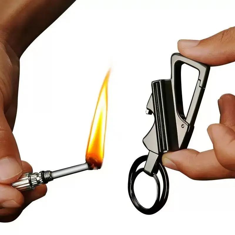 3-in-1 Multifunctional Lighter - Portable Outdoor Igniter with Bottle Opener, Waterproof Keychain Outdoor-Ready Pocket Tool for Camping, Easy to Carry (Fuel Not Included), Keychain Light
