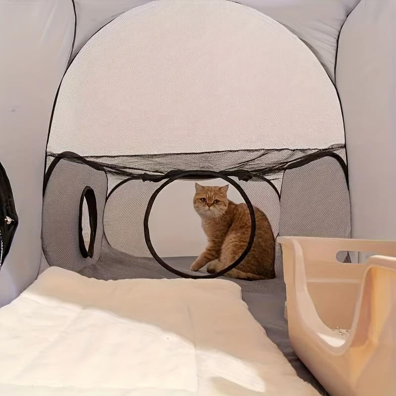 3-in-1 Cat Playpen - 360-Degree Tunnel Access, Soft Breathable Mesh, 1-Second Open, No Assembly Required, Storage Bag, Durable Spacious Design, Indoor/Outdoor Pet Travel Accessory, Convenient Transport, Easy Setup, Great for Home, Camping & Travel