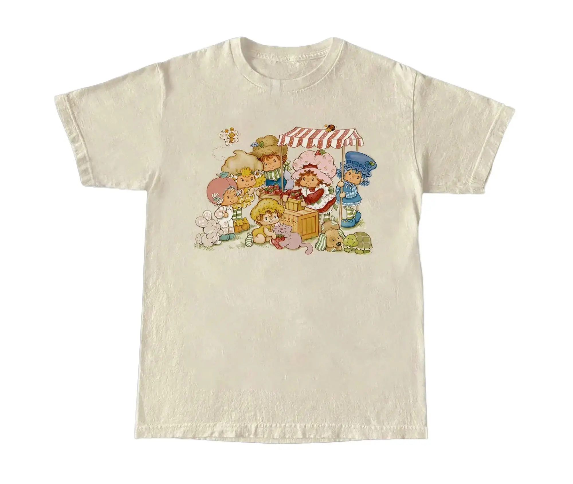 Life Is Delicious Tee Vintage Strawberry Tee Strawberry Shortcake Graphic Tee Retro Cartoon Tee