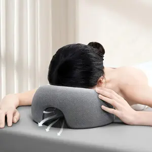 Modern U-Shaped Supportive Ergonomic Memory Foam Face Pillow, Beauty Salon Spa Massage Pad, Facial Care Relaxing Cushion, Soft Polyester Fabric