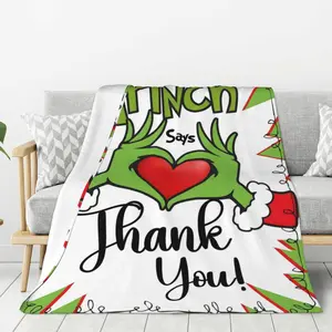 Anime Christmas Blanket Cozy Green Christmas Tree Flannel Throw Blanket - Soft, Warm & Versatile for Couch, Office, Bed, Camping | All-Season Gift Idea