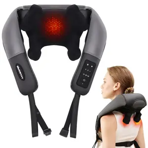 Neck Massager with Heat – MASGRE U28 Cordless 6D Shoulder Massager with Adjustable Width & 6 Nodes – Extra-Wide Design for Broader Shoulders – Fits More Body Types – Gift for Men & Women