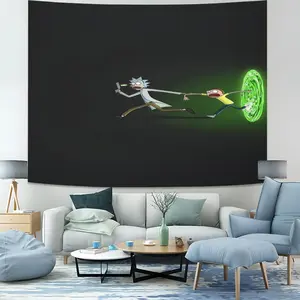 Rick and Morty Pattern Single-Sided Print Rug, Wall Hanging Tapestry, Funny Tapestry, Tapestry Room Decor, Unique Wall Art for Living Room and Bedroom, Perfect Gift Idea