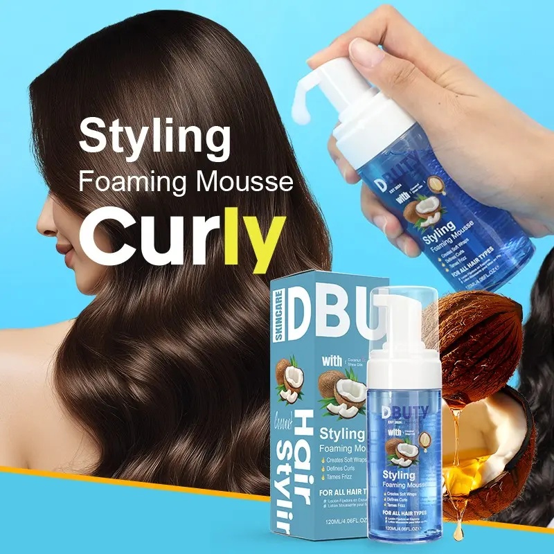 120g Natural Plant Extract Curly Hair Mousse, Gentle Formula, Long-Lasting Styling, Nourishing, Boosts Curl Definition, Suitable for All Hair Types, Curly Hair Products