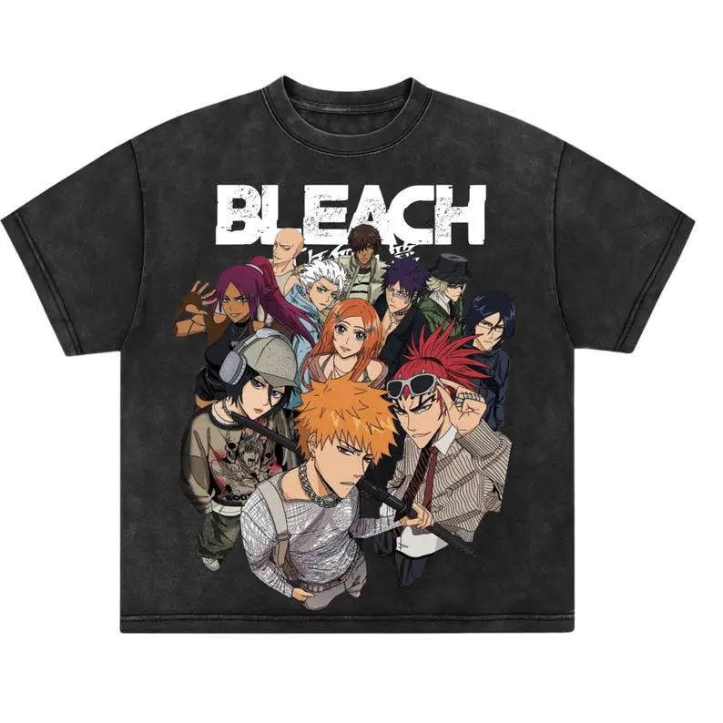 Bleach Anime Oversized Tee, Y2K Soul Society Streetwear, Ichigo Kurosaki Unisex Heavy Cotton T-Shirt, Special Graphic Design, Classic Style for Anime Fans,  Gift for her , gift for him , gift for anime fan.