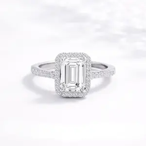 Square Shaped Moissanite Ring S925 0.5/1.0/2.0 CT - Emerald Cut - Lore Jewelry