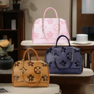 IVKMIVK Women’s Fashionable Floral Embossed Handbag, Large-Capacity Tote with Crossbody Strap, Trendy Versatile Everyday Commuter Bag