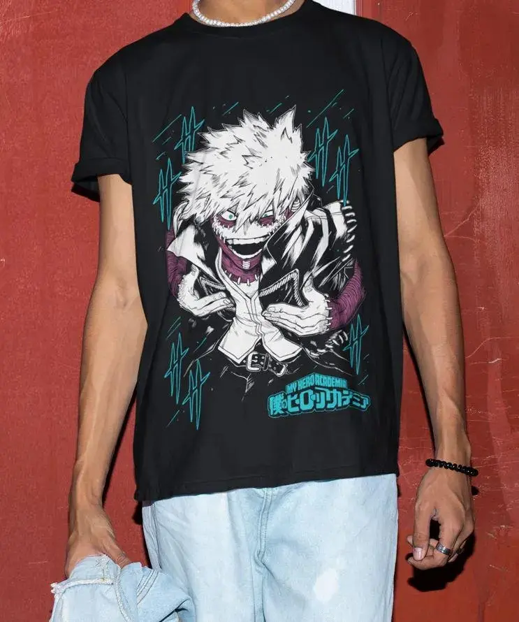Women's Cotton Short-Sleeve Anime T-Shirt, My Hero Academia Dabi Toya Todoroki Graphic, Smooth Breathable Casual Top, Fitted, Shortsleeve