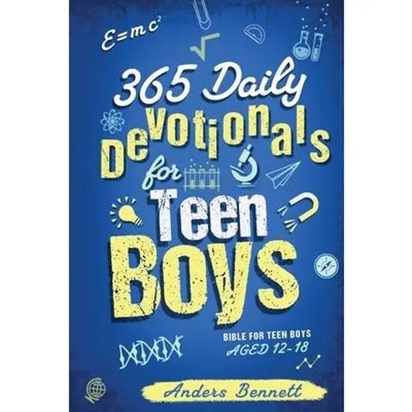 New 365 Daily Devotionals for Teen Boys (Aged 12-18) - Black and White English Trade Paperback, Adolescence Focused, Economic Version by Anders Bennett