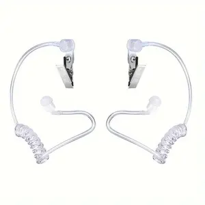 2-pack spy headset, black/white security headset, cosplay agent props, wireless radio replacement microphones Audio Walkie