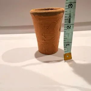 Miselanea 3 inches  Clay cup escarchado. Made in mexico