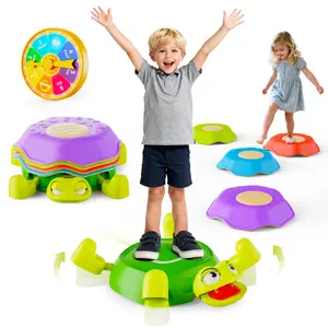 Stepping Stones for Kids with Interactive Expression, Sensory Toys 4+1 Pcs with Liftable Limbs & Expressive Face,Toddler Balance Coordinated Game,Indoor & Outdoor Playset for Kids Aged 3+ Trampolin
