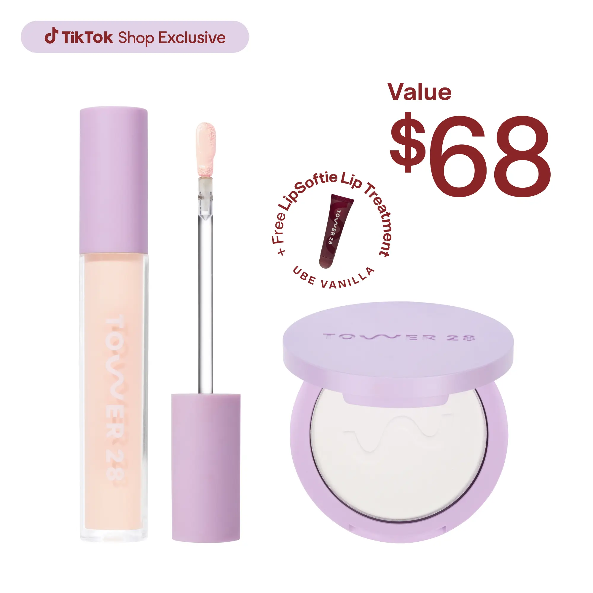 Tower 28 Swipe and Set Bundle - Swipe Serum Concealer & GetSet Pressed Powder - Hydrating & Concealing Makeup Set