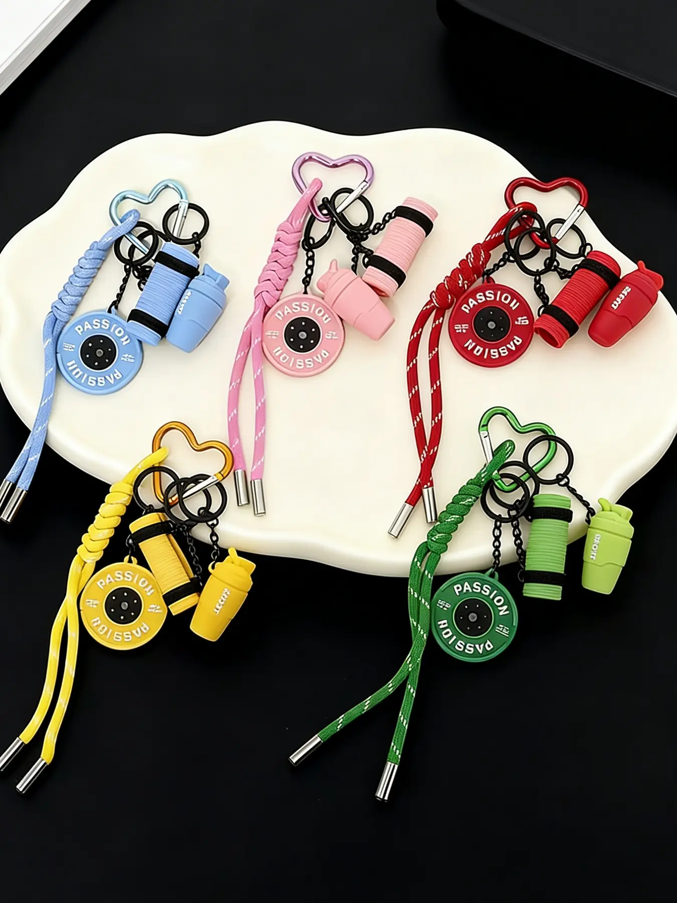 Yoga-Themed Keychain, Stylish Multifunctional Sports Keychain, Keychain Wristlet, A Combo Of Mini Yoga Mat + Sports Water Bottle Keychain, Dopamine Colors, Keychain For Bags, Suitable For Matching Clothes, Backpack, And Car Keys