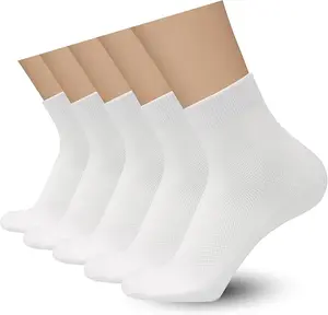 SERISIMPLE Mens Rayon Bamboo Ankle Breathable Socks Thin Quarter Athletic Comfortable Casual Mesh Socks 5 Pairs