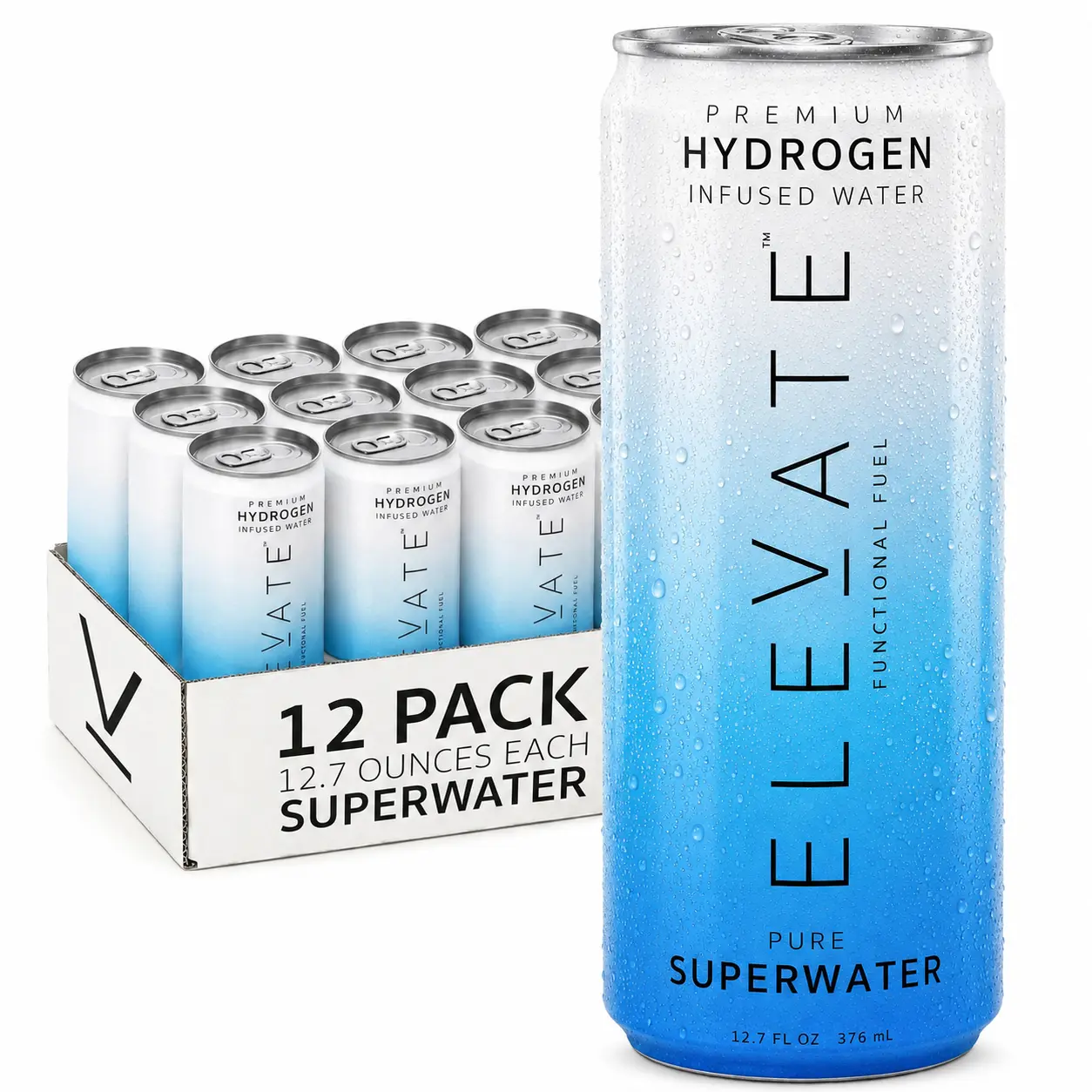 Elevate Premium Hydrogen Water, Supports Recovery, Backed by Science -12 Pack