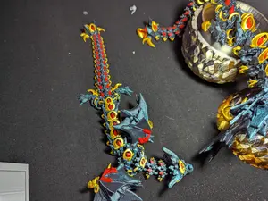 Nightwing Dragon - 3D Printed Articulated Fantasy Creature with Multi-Joint Flexibility & Premium PLA Filament for Desktop Decoration & Stress Relief CinderWing3d