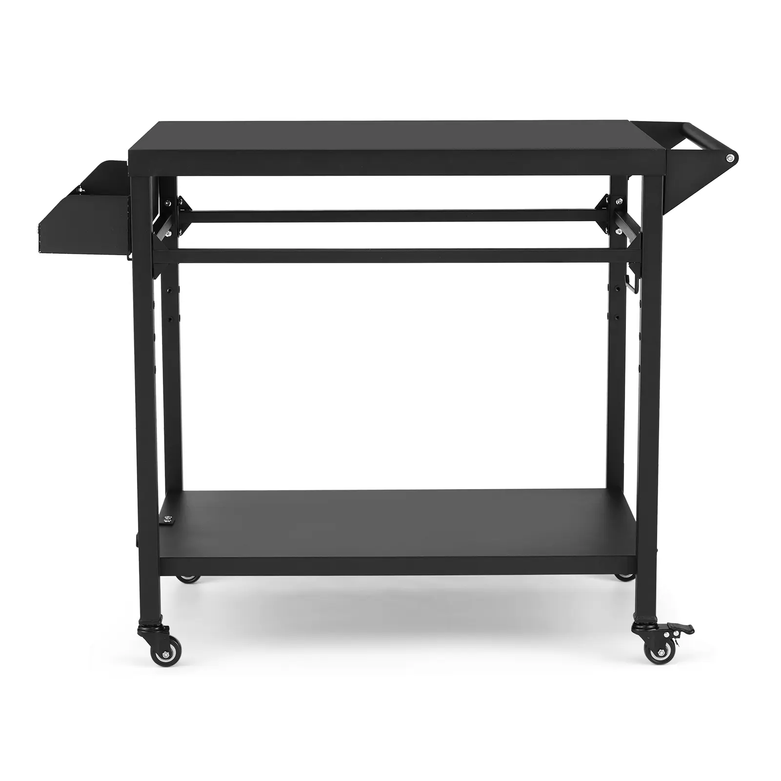 2-Shelf Outdoor Grill Table, Grill Cart Outdoor with Wheels, Pizza Oven Table and Food Prep Table, Blackstone Table with Propane Tank Hook, Grill Stand for Griddle for Outside BBQ