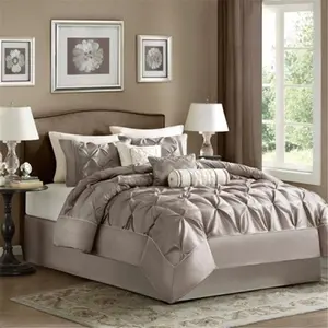 212 MAIN King Size Decorative Soft Bedding Set - Taupe Laurel Pieced Fabric Comforter with Tufted Edge for Reptile & Amphibian Enclosure Decorations, Decorative Bedding Set, Soft Bedding Sets
