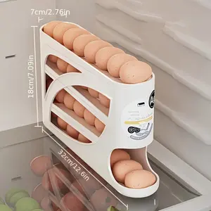 Egg Storage Container, Space-Saving Side-Door Design, Durable Plastic, Large Capacity, Smooth Surface & Easy Grip Handle - Ideal for Kitchen & Fridge Organization, Fridge Organizers, Fridge Egg Holder, Egg Storage Organizer, Refrigerator Accessories