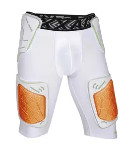 Men's Gladiator 5-Pad Football Girdle with Cup Pocket (White Bronze)