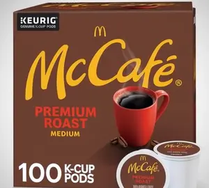 McCafe Premium Roast Coffee Single Serve Keurig K-Cup Pods Medium Roast 100 Count (10 Packs of 10)