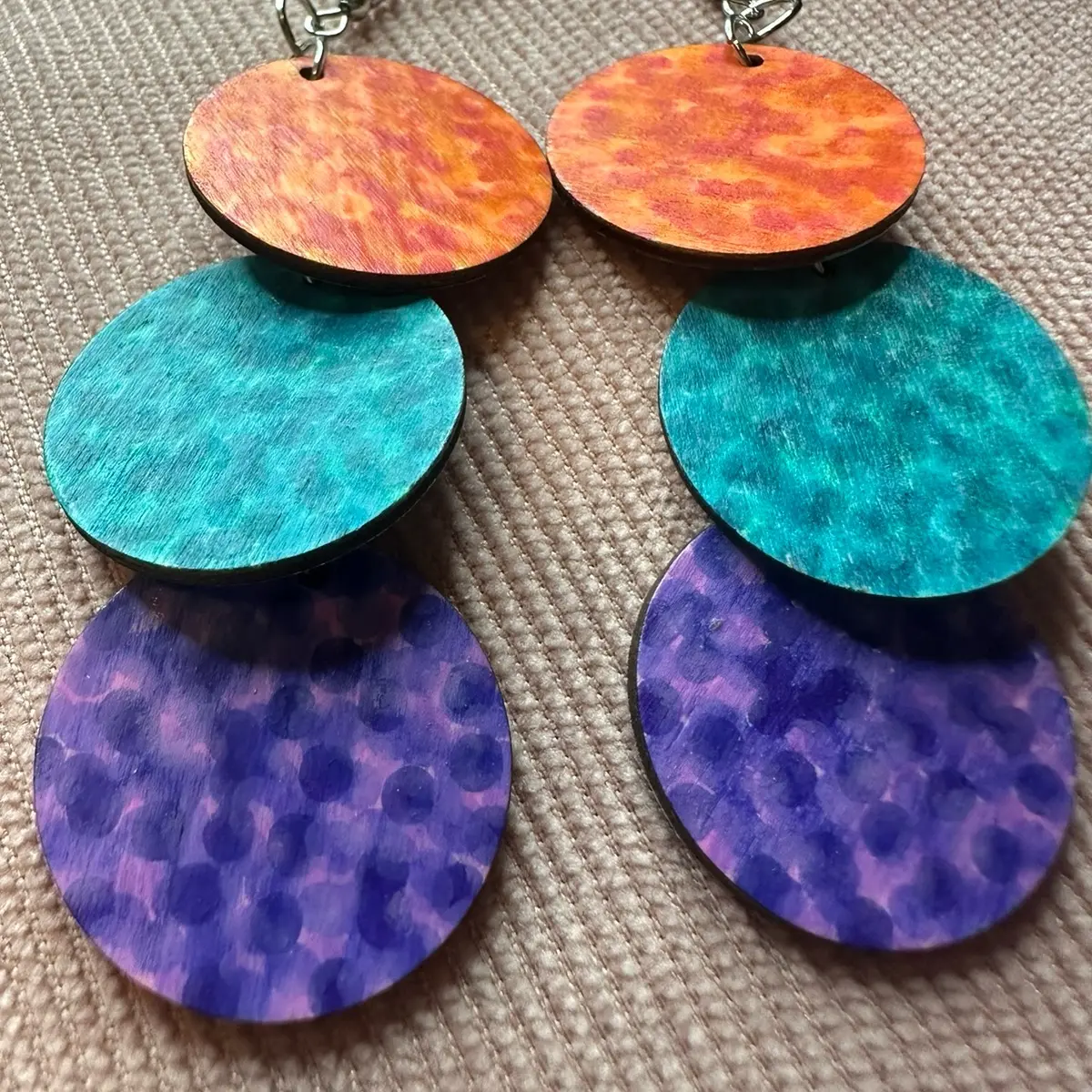 Stay Kind Be Kind Handmade Wooden Earrings - Circles