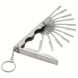 11-In-1 Foldable Comb Tool Set, Quick Release Stainless Steel Multi-Functional Manual Tool with Key Ring, Portable Handheld Accessory, Multitool Set