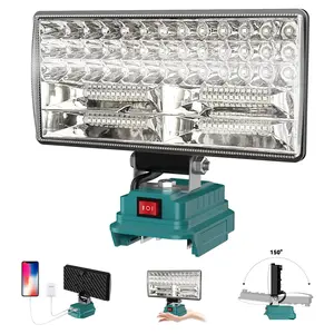 8 Inch Wireless LED Work Light for Makita 18v Battery, Adjustable Beam, 90w Power, USB Charging Port, Portable Flashlight