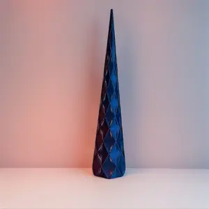 Ring Cone 6 Inches Tall Color Changing 3D Printed Unique Design for Home Decor