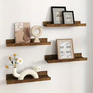Wall mounted bookshelf - with edge design | Display rack, bookshelf | Easy to install and space saving modern home decoration and storage solution for mothers' Mother's Day gift