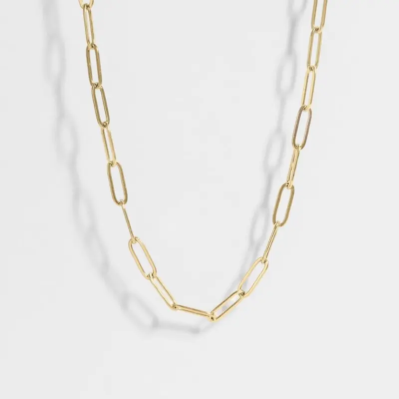 Paper clip # 56 necklace gold plated 14 k