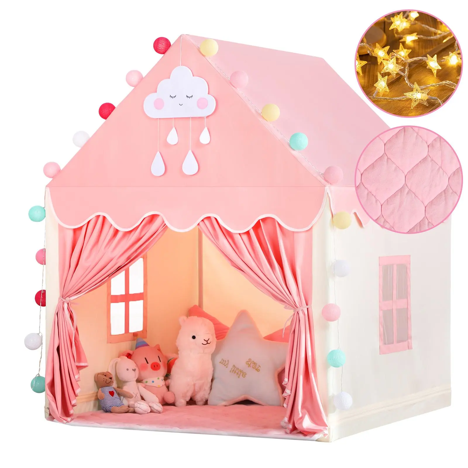 JungleDove Fairy Theme Princess Pretend Play Tent for 4-6 Years Girls - Washable Polyester Playhouse, Indoor-Outdoor Unisex Learning Playset, Party Tents & Tunnels  Ideal Christmas Gift