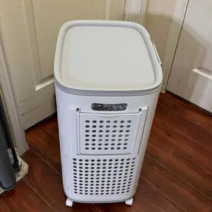 UFORU Laundry Basket with Wheels, White & Gray, Ventilated & Odor-Resistant, Portable Rolling Storage with Lid, Size Details in SKU Images, Assembly Guide in Main Image & Description