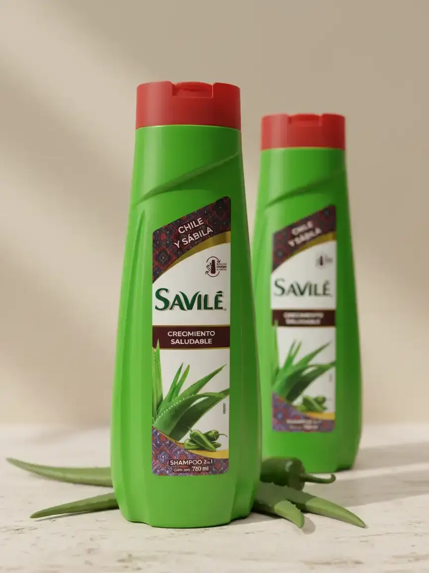 Savile Chile y Sabila Hair Shampoo 700ml for Healthy Hair Growth with Aloe Vera and Sage Extracts.