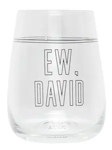 Schitt's Creek Merchandise Ew David Rose 16 Oz. Stemless Wine Glass