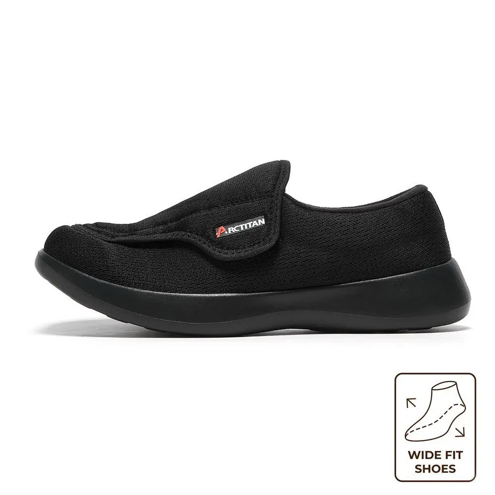 Diabetic-Friendly Breathable Casual Trainers - Adjustable Strap, Wide Toe Box, Lightweight Outdoor Walking Sneakers with Cushioned Midsole, Stable Heel Ring, Arch Support Footwear, Men's Shoes, Walking Shoes, Ankle