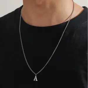 Personalized Style English 26 Letter Pendant Necklace for Men's Daily Wear
