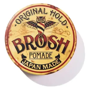 BROSH Original Water Based Pomade - Extra Firm Strong Hold & Medium Gloss/Shiny Finish for Men's Hairstyling and Grooming - 4oz