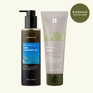 [Official Shop] BRMUD Mudcare Essentials – Cleansing Oil + Relief Mud Mask Duo | Skin Repair, Make-up remover, Clean Set, Mud Care, Mud Mask