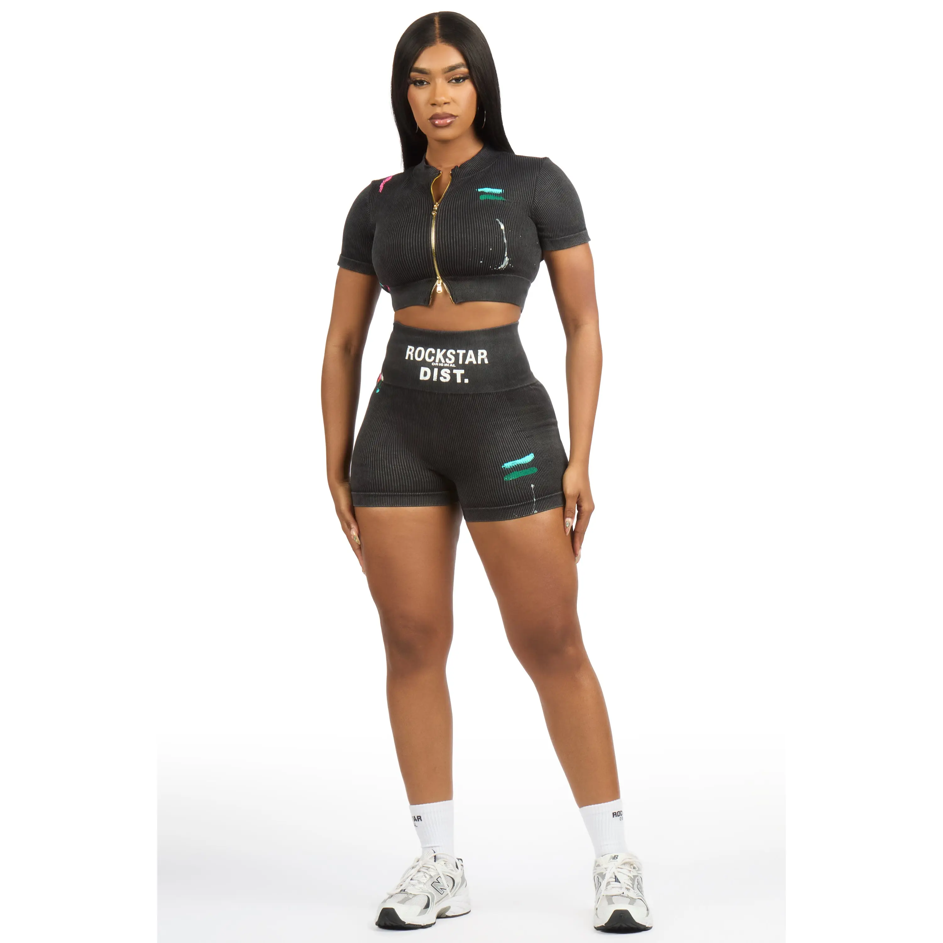 Sheena Black Bike Short Set Sheena Black Bike Short Set
