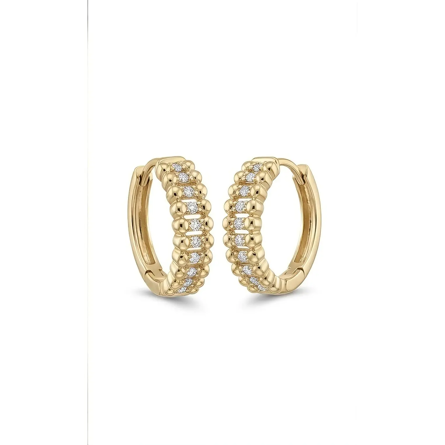 10k Gold Press-On Earrings - Factory-Produced Press-On Earrings with 10k Gold Finish for Everyday Wear