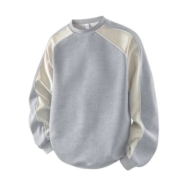 Men's Color-Block Fashion Streetwear Sweatshirt - Long Sleeve Crewneck Pullover, Sporty Chic Casual Athleisure Male Clothing for Spring & Autumn, Cool Gifts for Guys, Pair with Joggers & Jeans, Vibe