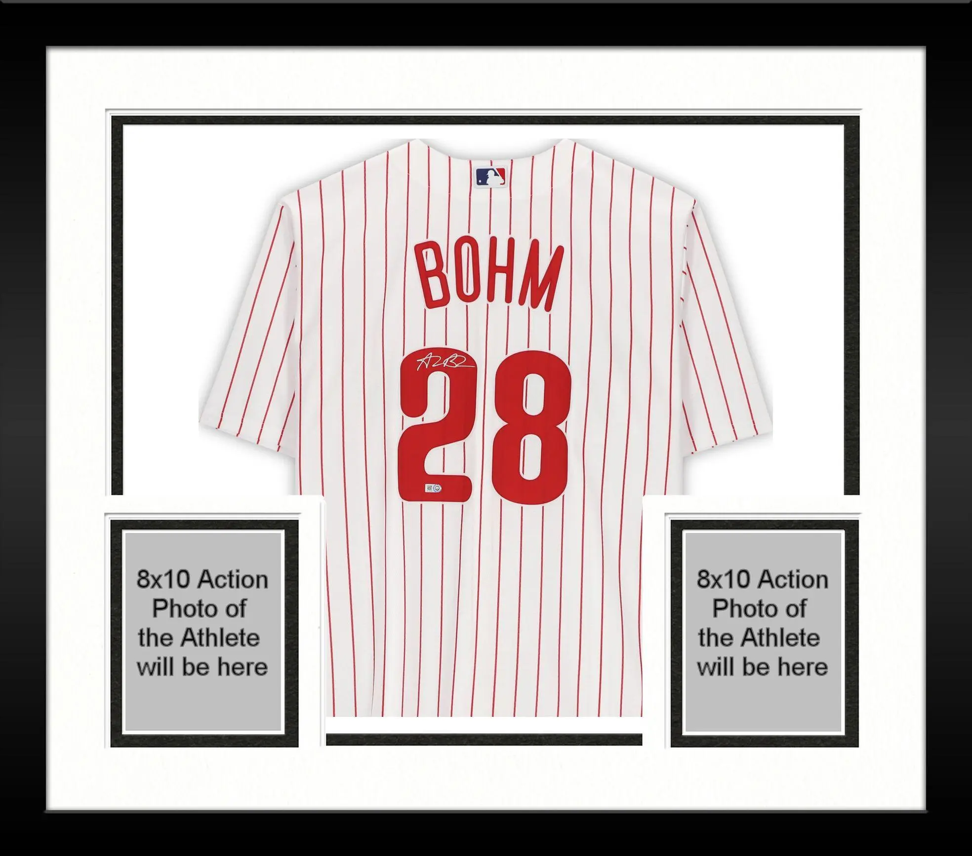 Framed Alec Bohm Philadelphia Phillies Autographed White Nike Replica Jersey - Fanatics Authentic Certified - MLB Memorabilia
