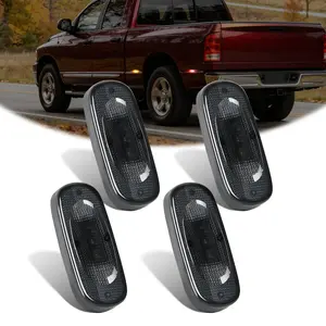 Nilight 4 PCS 3 LED Red Amber Wheel Fender Side Marker Lights Smoked Lens Light Compatible With 2003-2009 Dodge Ram 1500 2500 3500 Super Duty, Stuff For Truck